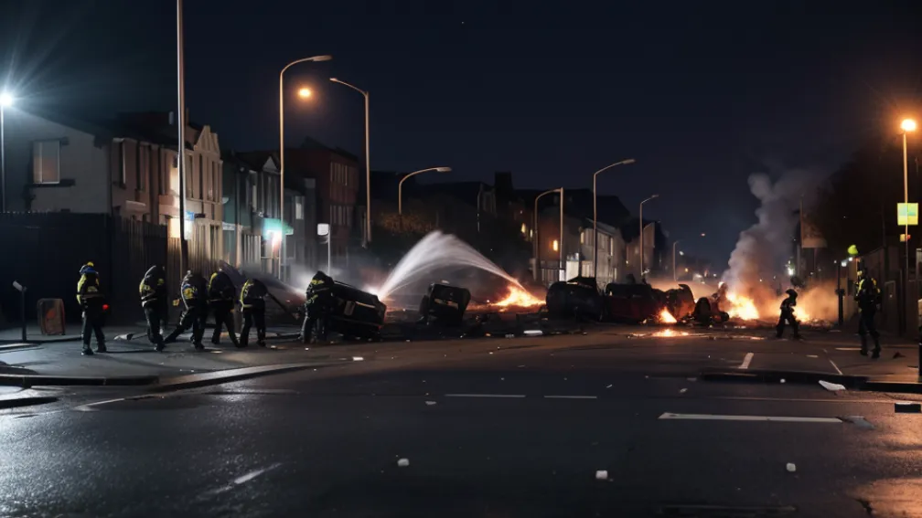 Irlanda de Nord: Zeci de polițiști răniți în a treia noapte de revolte, familii de romi afectate