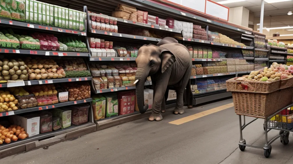 Un elefant a intrat într-un supermarket: Vizita neașteptată a unui cumpărător gigantic