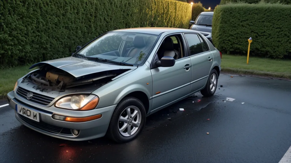 Accident rutier în Germania: Şoferul unei Skoda a lovit un gard viu şi a fugit de la locul faptei