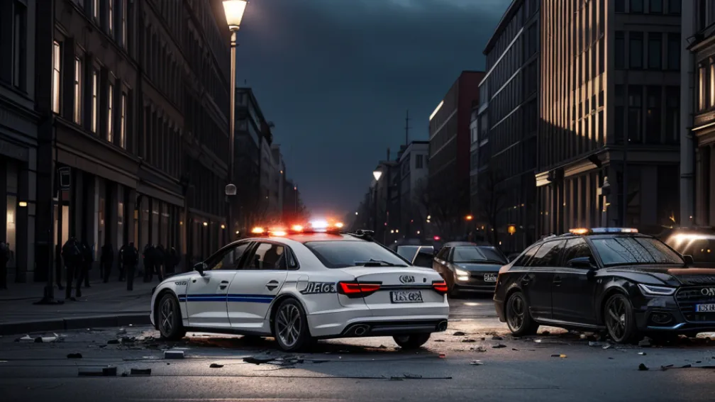 Şofer de 17 ani pe Audi a provocat o urmărire în Berlin şi a lovit o maşină de poliţie: doi poliţişti răniţi