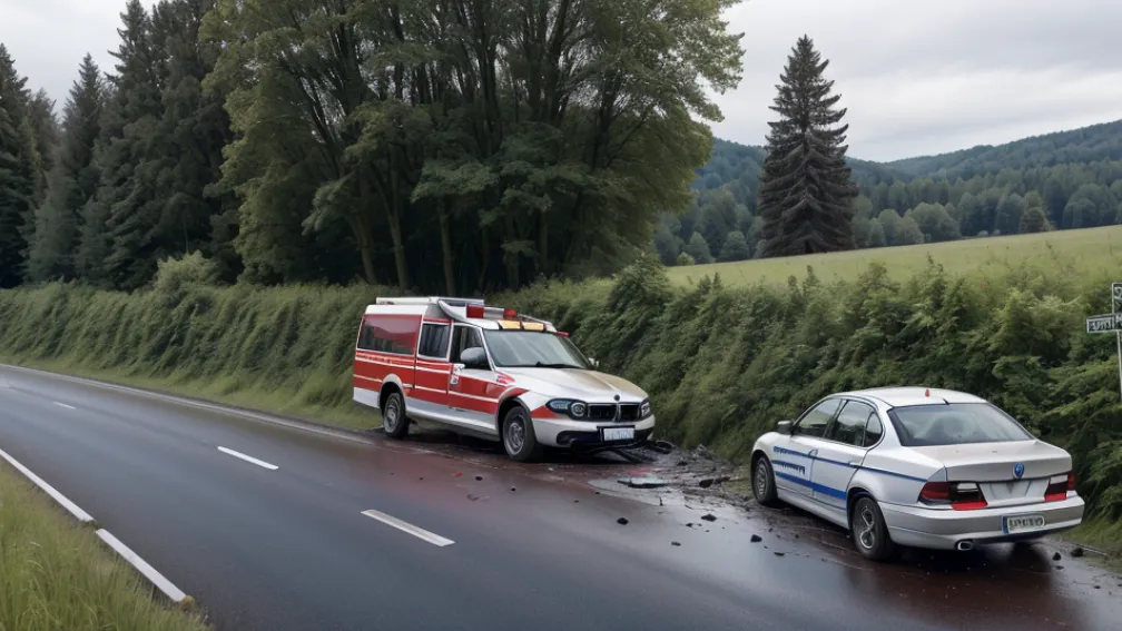 Accident grav în Germania: Un BMW a ieșit de pe autostrada A20, trei persoane rănite