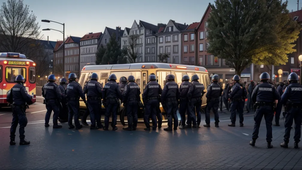Bătaie în masă în Schwerin, Germania: Aproape 150 de persoane implicate, inclusiv copii, lângă o stație de tramvai