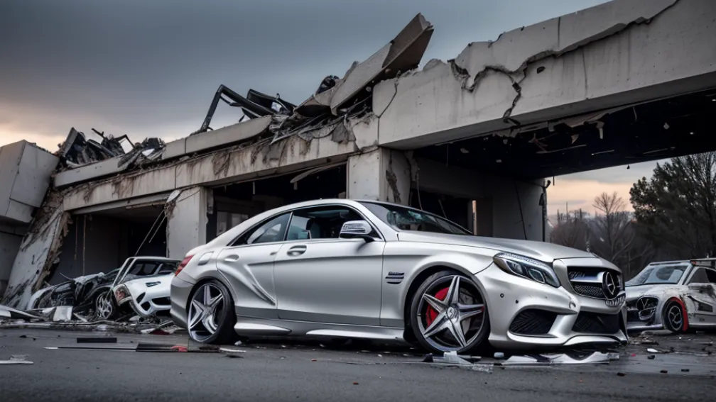 Șofer beat și drogat cu Mercedes AMG a distrus o benzinărie: pagube de 250.000 euro