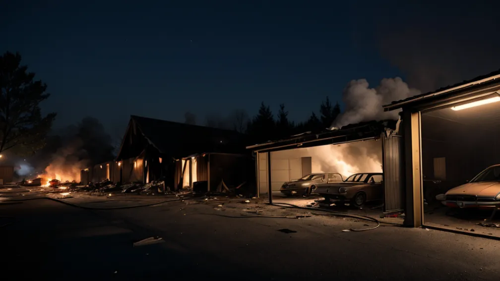 Incendiu puternic în Schwerin, Germania: Două mașini au ars complet într-un garaj, alte trei avariate. Poliția investighează o posibilă incendiere