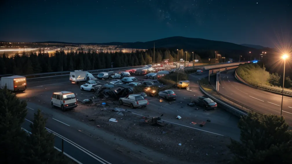 Accident în lanț pe autostrada A1 din Germania: Rulotă și TIR-uri implicate, drum blocat timp de ore