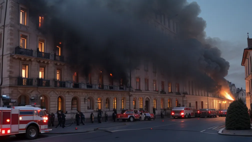 Incendiu la un hotel din Stralsund, Germania: Un angajat rănit, pagube de 80.000 de euro