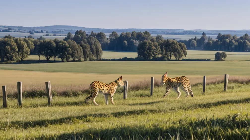 VIDEO: Pisică exotică, posibil un serval, filmată lângă Rostock, Germania