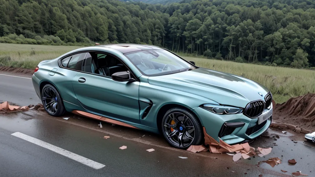 Accident în Freudenberg: Șofer beat s-a izbit cu un BMW M8 de un mal, pagube de 80.000 de euro