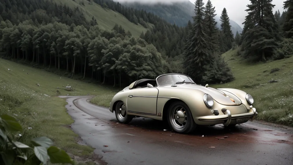 Porsche de 500.000 de euro, distrus la un raliu de mașini de epocă în Austria: accident grav