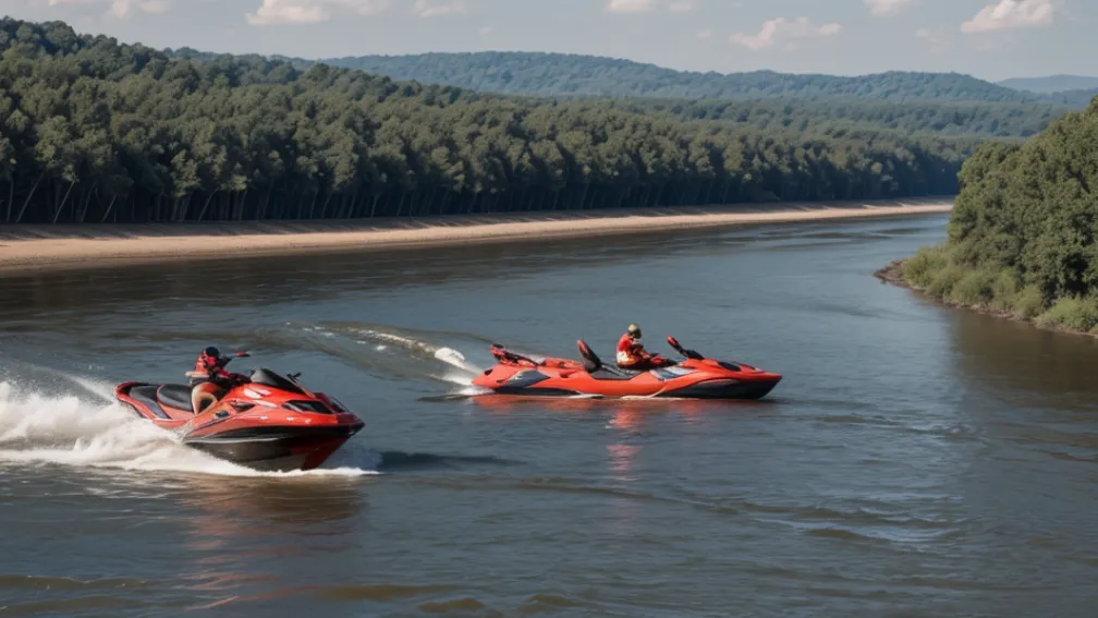 Un erou pe jet-ski a salvat un înotător inconștient din râul Rin în Germania