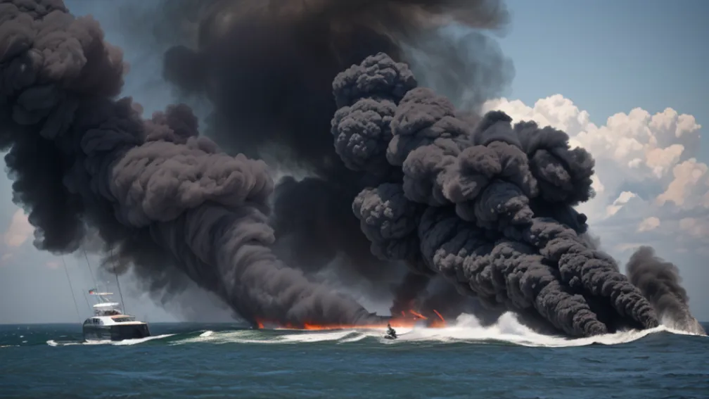 Explozie pe un catamaran turistic: Pasagerii, salvați după un incendiu pe mare
