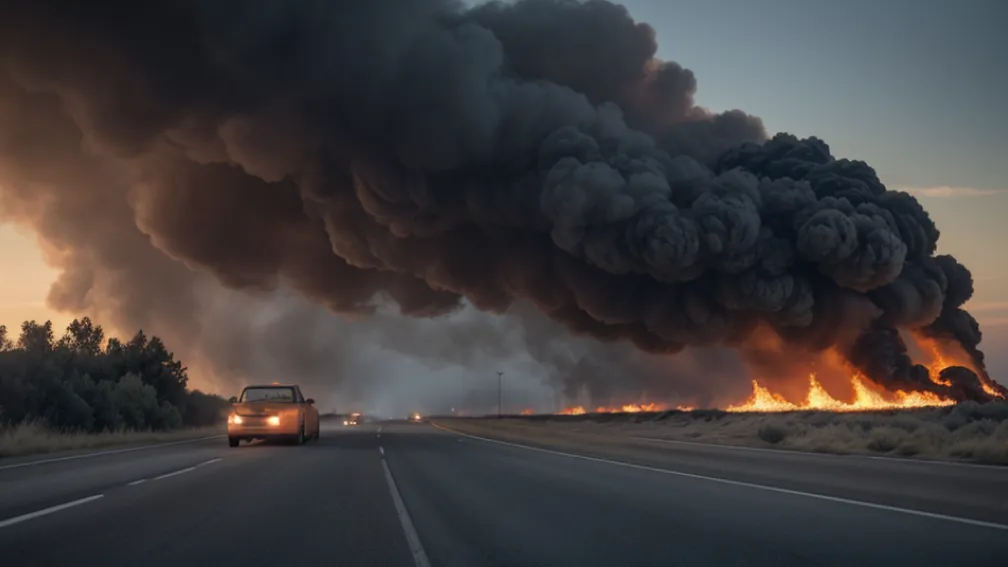 Incendiu pe autostrada A57 lângă Kleve: O mașină a luat foc brusc