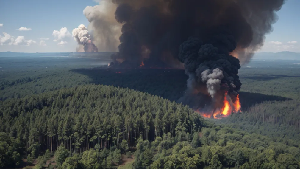 Elicopterul poliției germane a stins un incendiu forestier în Treuenbrietzen