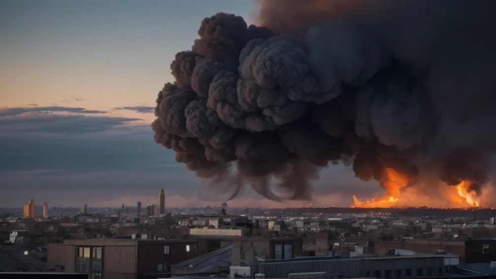 Incendiu major în Berlin: Coloană uriașă de fum vizibilă de departe
