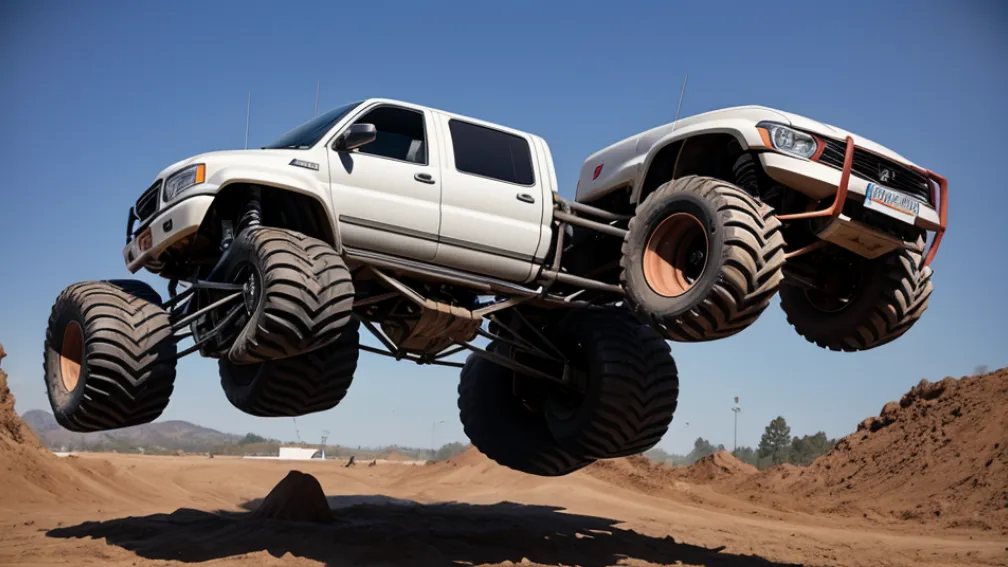 Roata unui monster truck a zburat într-o parcare din Washington și a avariat mașini la un spectacol