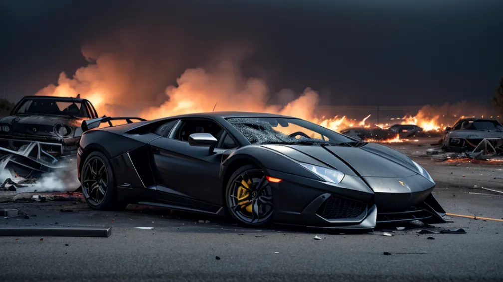 Accident devastator: Campionul și fratele său au ars de vii într-un Lamborghini pe autostradă