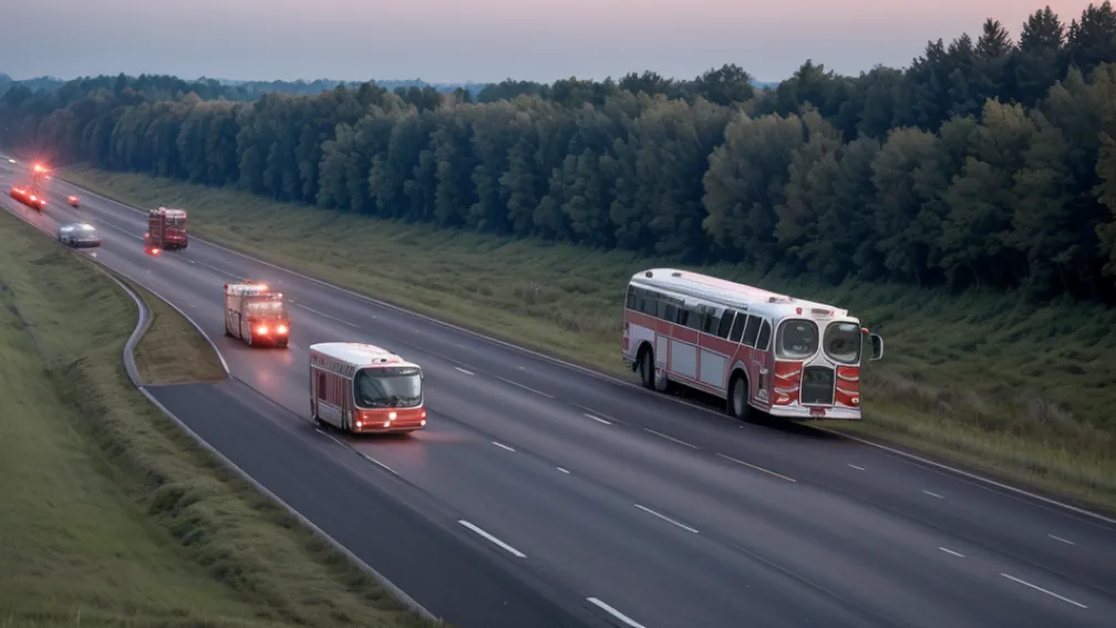 Accident grav în Germania: Autocar Flixbus răsturnat pe A19, 20 de pasageri răniți, autostrada blocată