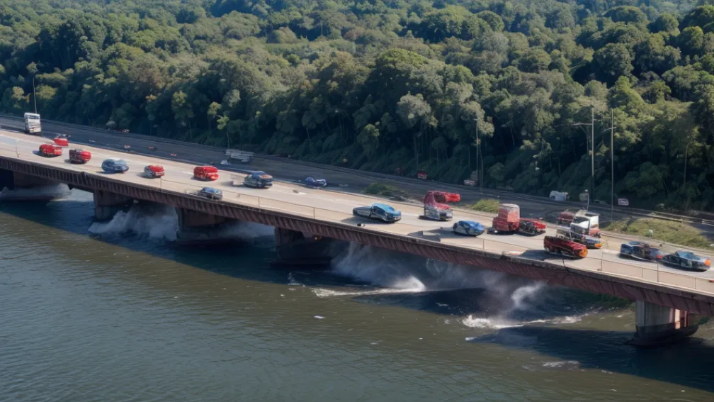 Accident teribil în Brazilia: un camion scăpat de sub control a provocat haos pe un pod, cinci răniți