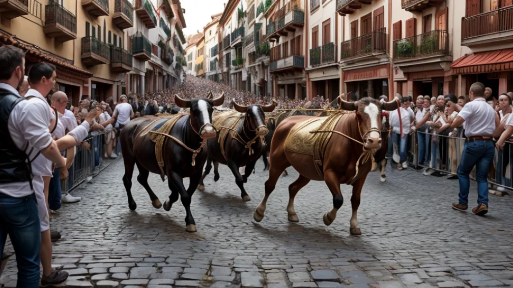 Festivalul San Fermín din Pamplona: Prima cursă cu tauri s-a soldat cu cel puțin șase răniți