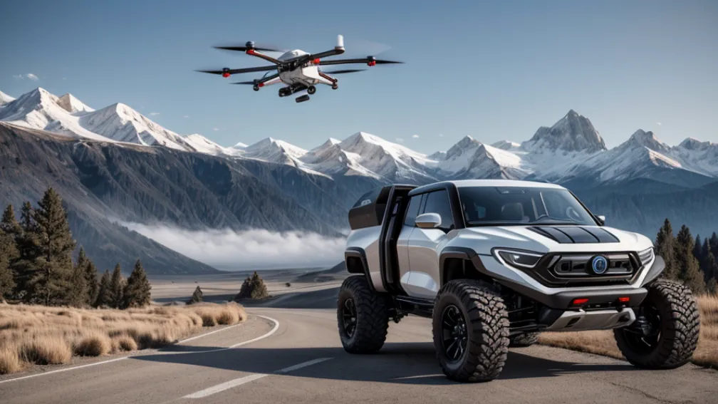 XPeng a Dezvăluit Conceptul unui Pickup cu Elicopter Integrat
