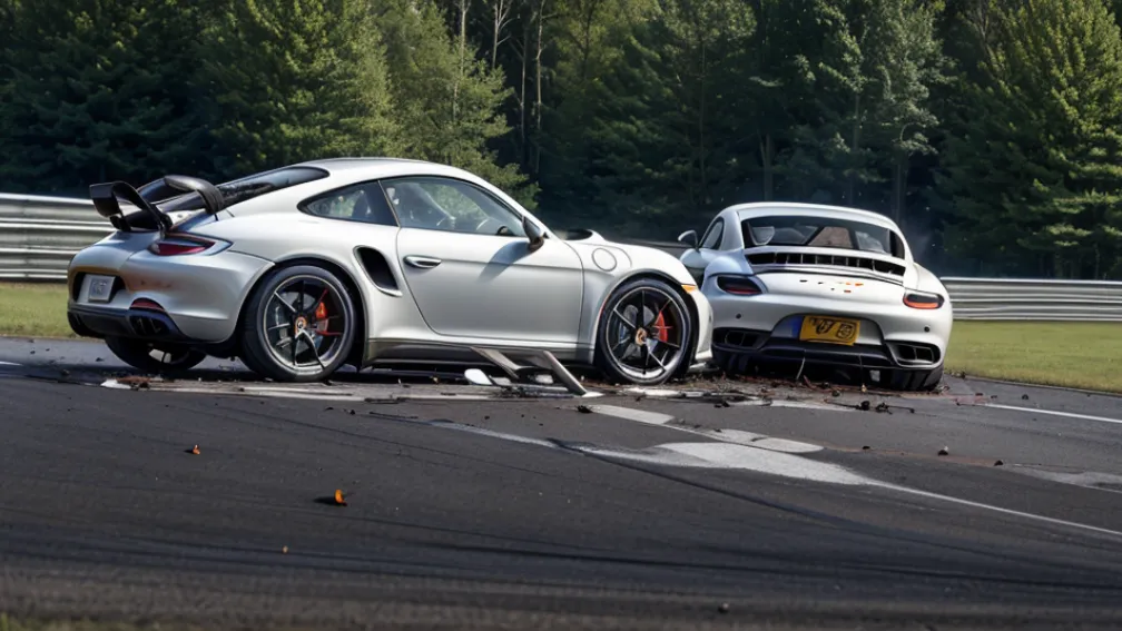 Accident pe Nordschleife la 190 km/h: Un Porsche a fost distrus complet