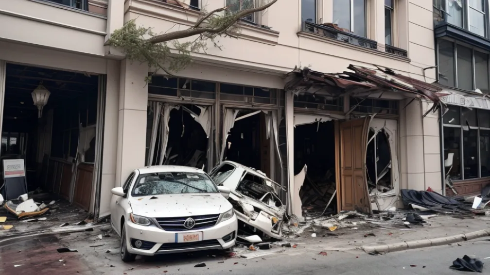 Răzbunare extremă: Clientul dat afară dintr-un restaurant a intrat cu mașina în clădire