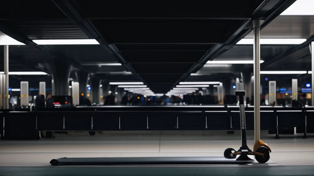 Haos pe aeroport: Un bărbat beat a condus un scuter de mobilitate pe banda de bagaje până la poartă