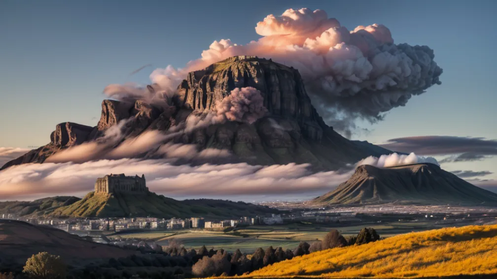 Muntele Arthur’s Seat, simbolul orașului Edinburgh, cuprins de flăcări: Imagini dramatice din Scoția