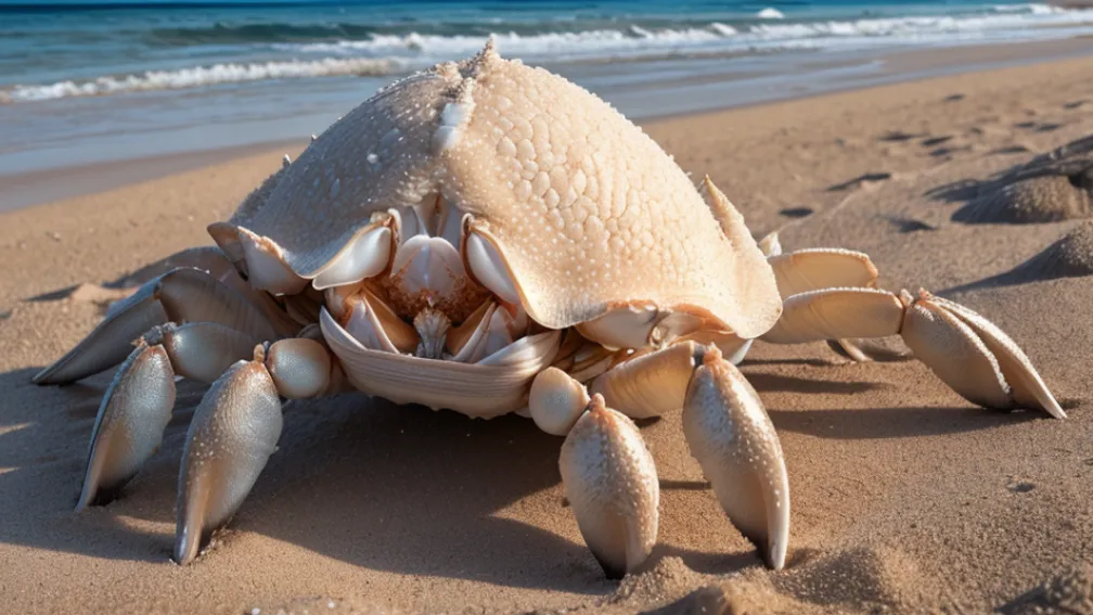Creatura misterioasă pe plajă: Un crab, asemănător unui extraterestru, a uimit privitorii