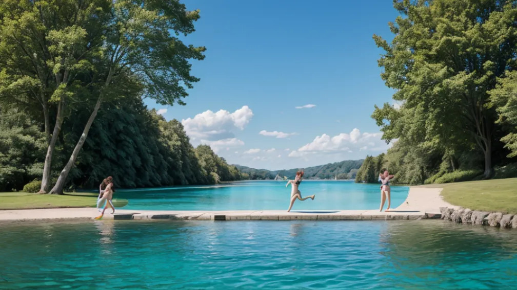 Haos pe plajă în Idaho: O trambulină uriașă a fost luată de vânt și urmărită de turiști