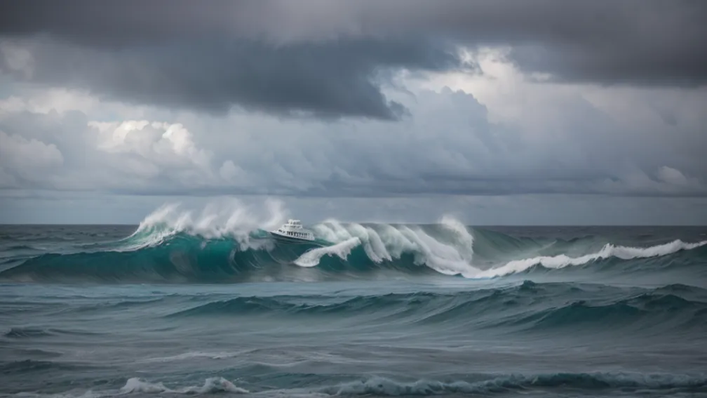 Hawaii: Un feribot turistic, filmat în lupta disperată cu valuri gigantice