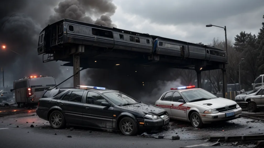 Urmărire periculoasă în oraș: Mașină condusă sub influența drogurilor, implicată într-o coliziune cu un tren