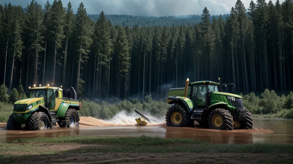 Un tractor John Deere de pompieri: Vehiculul multifuncțional care luptă cu incendiile și inundațiile în Germania