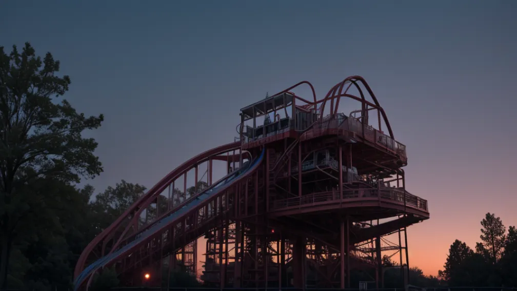Evacuare de urgență: Pasageri coborâți pe jos de pe un roller coaster blocat la 50 de metri înălțime