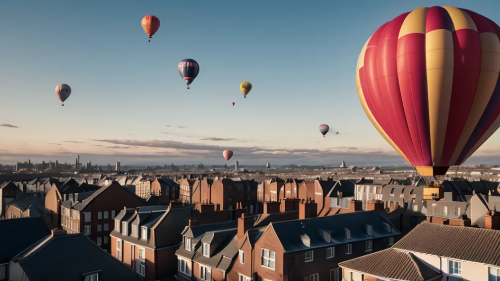 Momente de groază în Bedford, Anglia: Balon cu aer cald, aterizare de urgență într-o zonă rezidențială