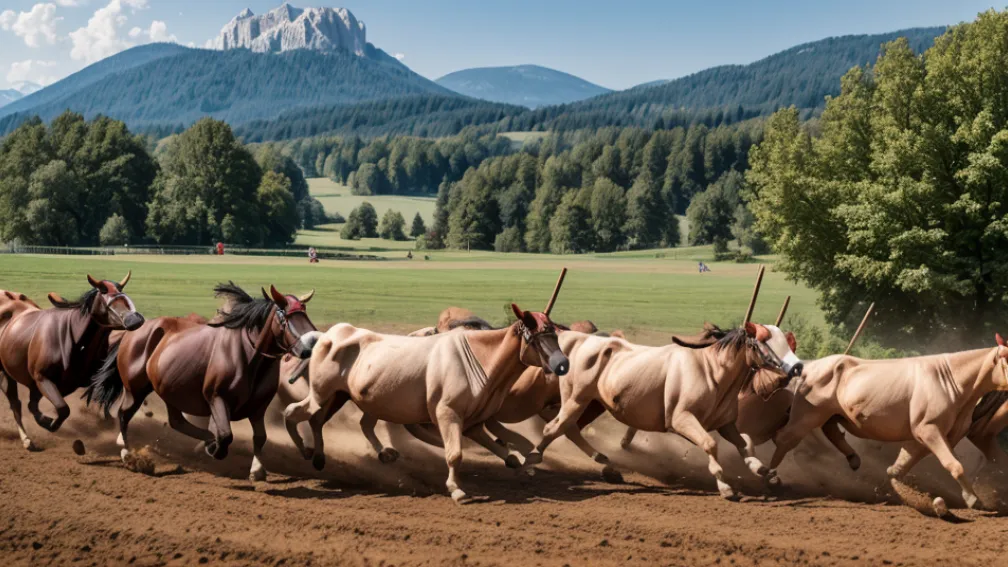 Rodeo Bavarez: Mii de spectatori au vibrat la cursele de boi din Haunshofen