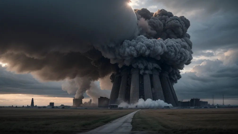 Moment istoric: Un turn de răcire de 165 de metri al unei centrale nucleare din SUA a fost demolat prin explozie