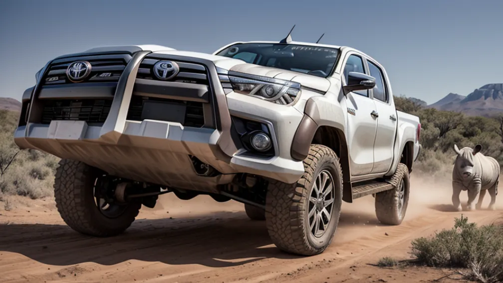 Rinocer furios în Africa de Sud: Un animal de trei tone a distrus un pick-up în timpul relocării