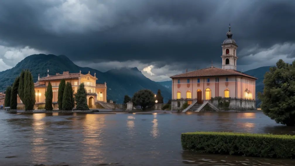 Nordul Italiei: Vilă istorică de pe Lacul Como, inundată în urma ploilor torențiale