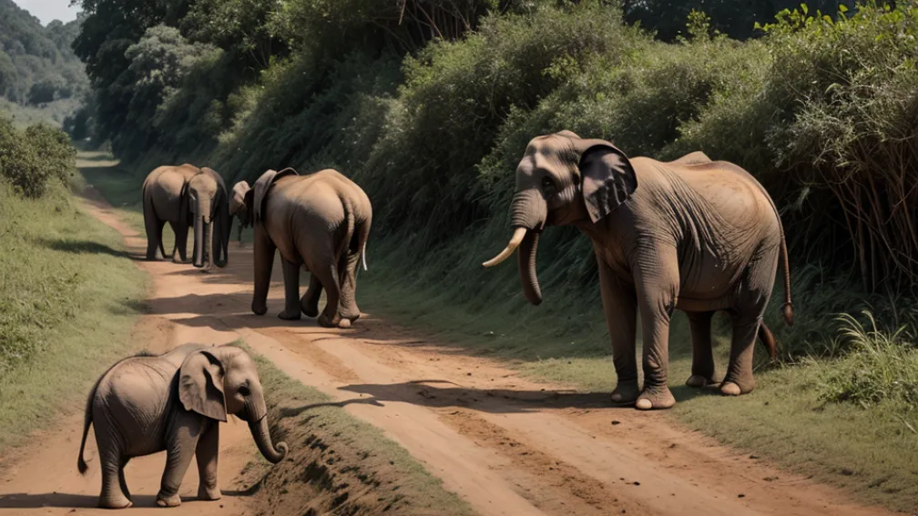 Moment emoționant în India: O familie de elefanți și-a salvat puiul dintr-un șanț adânc
