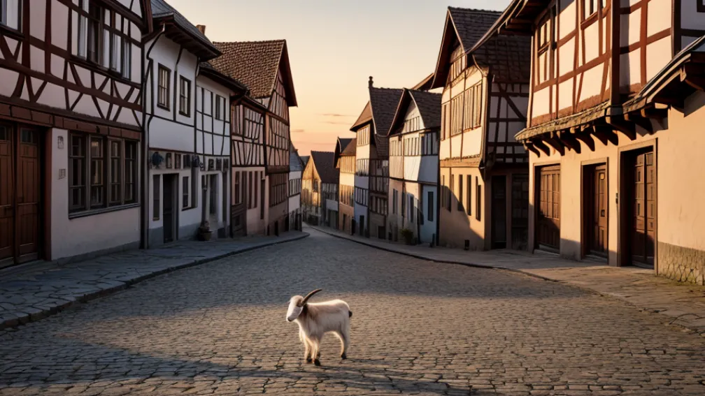 Alarmă cu capră în Apolda: Un vecin a chemat poliția după ce a găsit animalul pe stradă