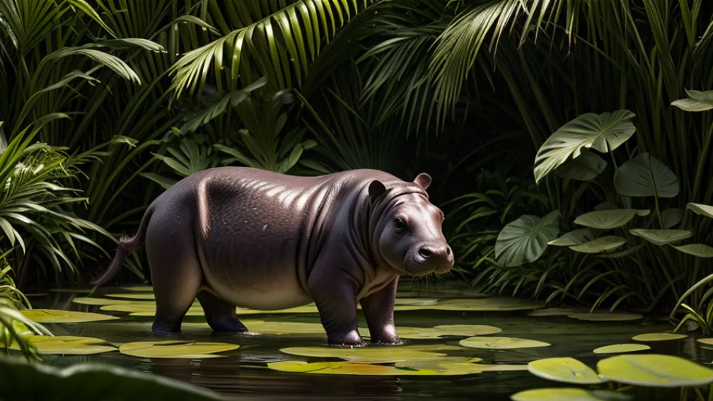 O "bombă" de 28 de kilograme de drăgălășenie: Un nou hipopotam pitic s-a născut la Grădina Zoologică din Berlin