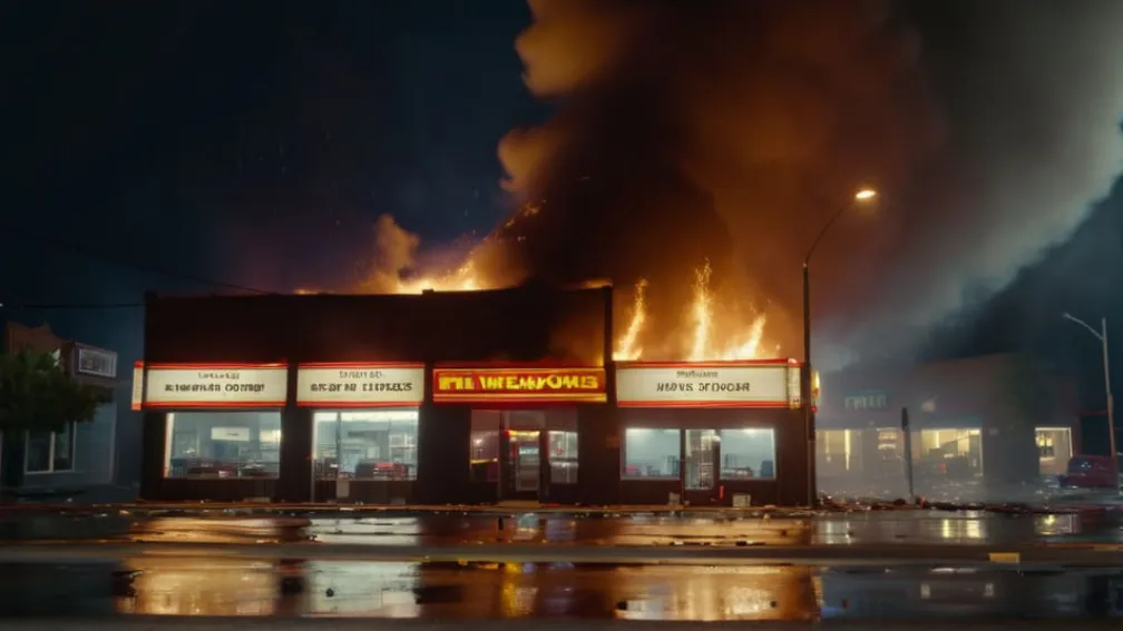 Incendiu major într-un magazin Tedi din Krefeld: Clientă în stare critică, clădirea distrusă