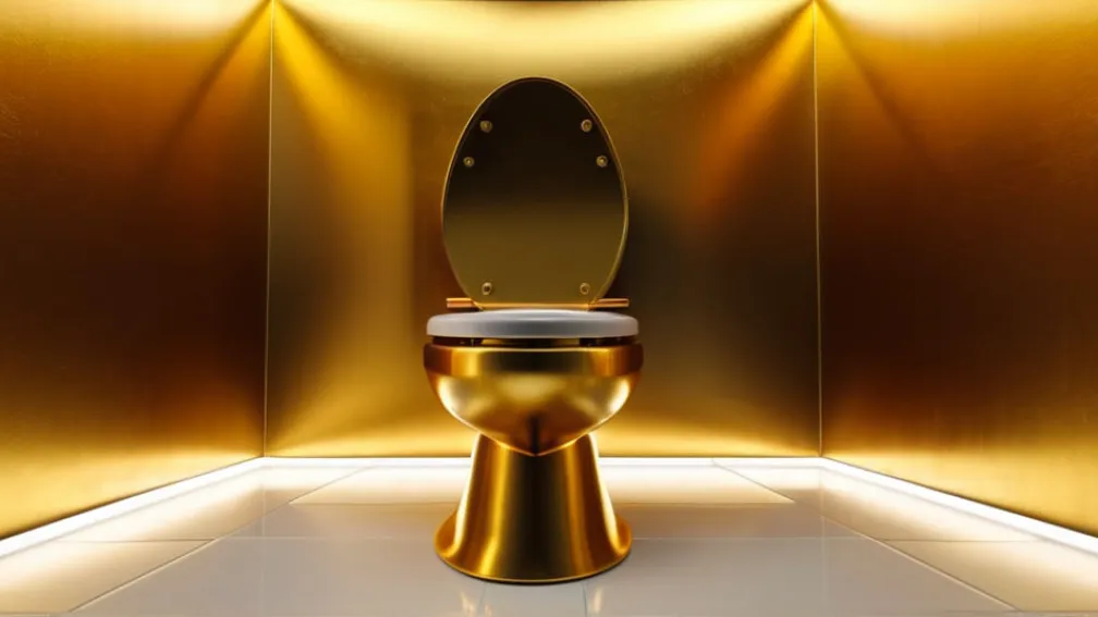 Toaleta de Aur a lui Maurizio Cattelan, licitată pentru milioane de dolari la New York