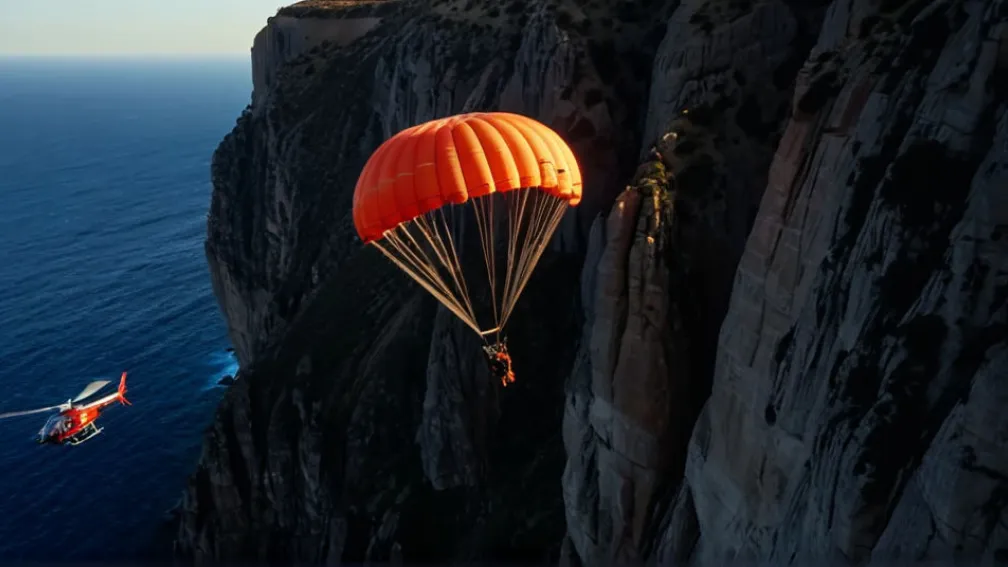 Dramă în Utah: Un basejumper a rămas blocat ore întregi pe o stâncă