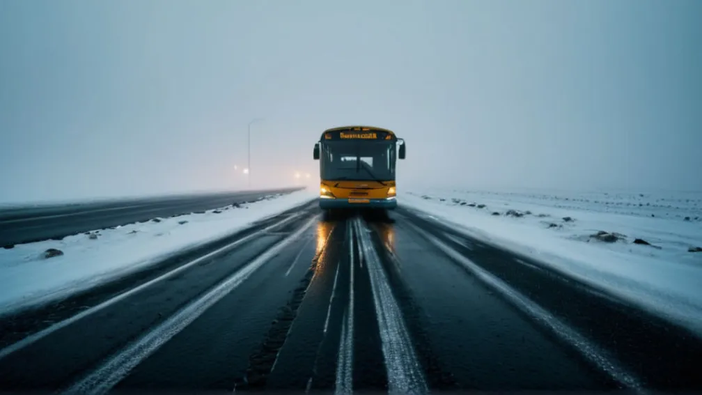 Accident mortal pe un drum înghețat lângă Bad Königshofen: Un tânăr de 25 de ani a murit după ce a intrat în coliziune cu un autobuz