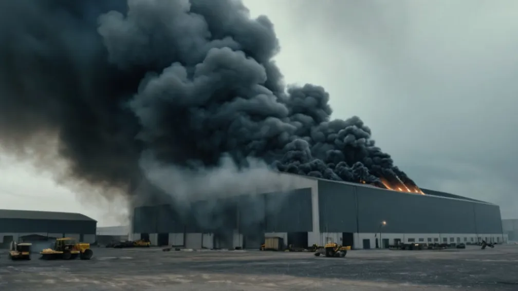 Incendiu major în Spree-Neiße: un depozit a luat foc, doi angajați răniți