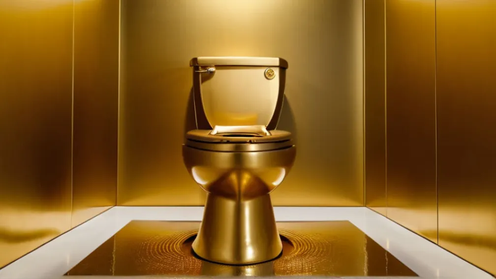 Un vas de toaletă din aur, operă de artă, scoate la licitație Sotheby's pentru 10 milioane de dolari