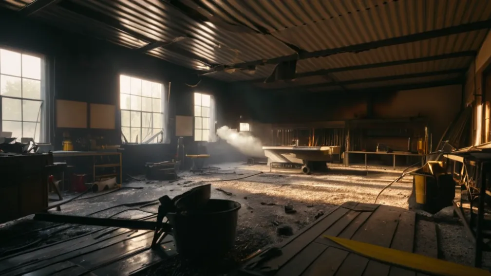 Incendiu puternic într-un atelier din Germania: Un bărbat de 65 de ani, rănit grav