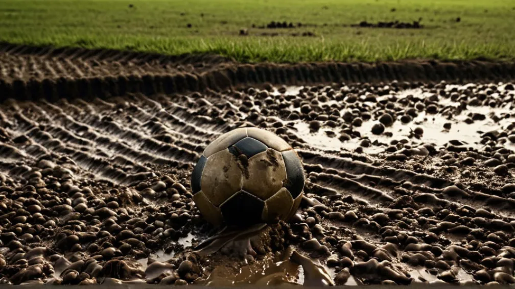 Un robot de tuns iarba a transformat un teren de fotbal german într-un noroi inpracticabil